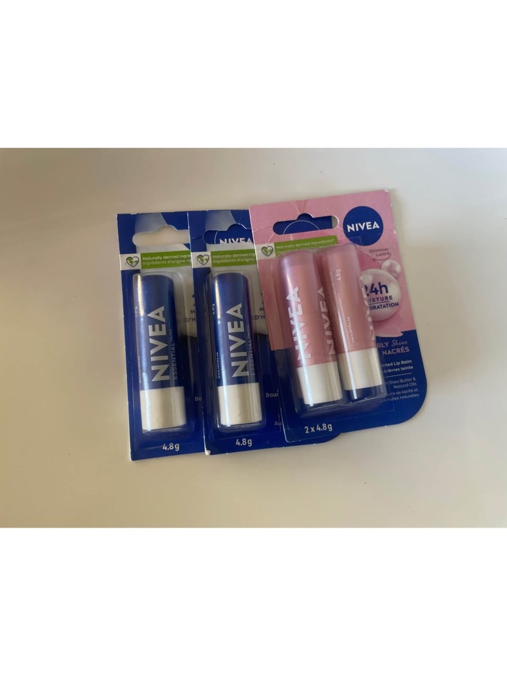 Nivea Essential and Pearly Shine Lip Balm Set